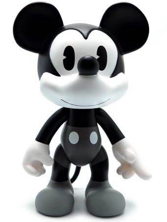 Mickey Mouse - B&W figure by Disney, produced by Artoyz Originals. Front view.