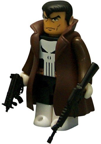 The Punisher Kubrick 100% figure by Marvel, produced by Medicom Toy. Front view.