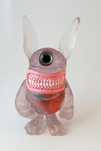 Clear Light Purple Meatster Bunny  figure by Motorbot, produced by Deadbear Studios. Front view.