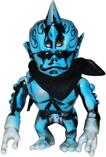 Mirock Head - White w/ Blue Spray, Black Rub figure by Realxhead X Mirock Toys, produced by Realxhead. Front view.
