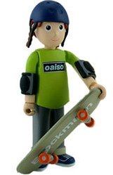 GRV2096 Skateboard (Green) figure by Groovisions, produced by Cube Works. Front view.