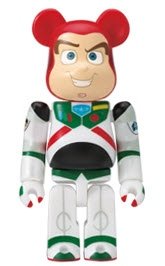 Buzz Lightyear Christmas Version Be@rbrick figure by Disney, produced by Medicom Toy. Front view.