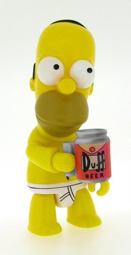 Homer Duff Beer figure by Matt Groening, produced by Toy2R. Front view.