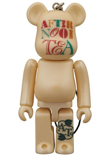 Afternoon Tea Be@rbrick 100% - Logo Ver. figure, produced by Medicom Toy. Front view.