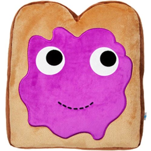 Yummy Breakfast Toast Plush figure by Heidi Kenney, produced by Kidrobot. Front view.