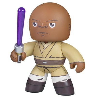 Mace Windu figure, produced by Hasbro. Front view.