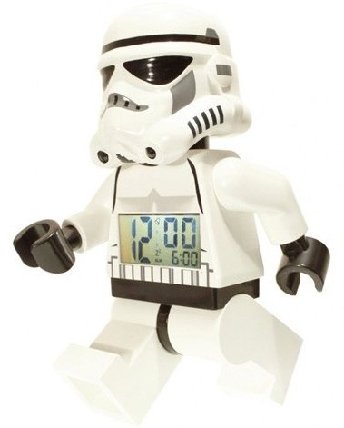 Storm Trooper - Lego Star Wars Alarm Clock figure by Lucasfilm Ltd., produced by Lego. Front view.