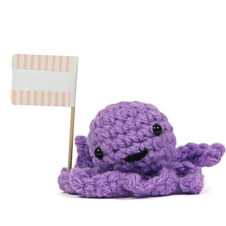 Message Octopus - Purple figure by Serena Wong. Front view.
