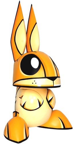 Colossus Bunny - Yellow Edition figure by Joe Ledbetter, produced by The Loyal Subjects. Front view.