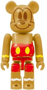 Mickey Mouse Ginger Cookies Ver. Be@rbrick 100% figure by Disney, produced by Medicom Toy. Front view.