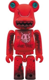 ZacPac Be@rbrick 100% figure by Jeff Soto, produced by Medicom Toy. Front view.