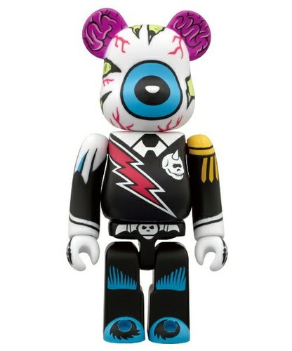 Mishka Be@rbrick 100% - Color Ver. figure by Mishka, produced by Medicom Toy. Front view.