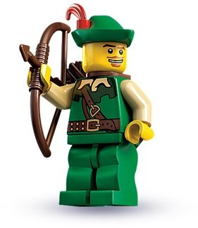 Forestman figure by Lego, produced by Lego. Front view.