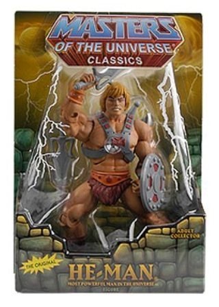 HE-MAN figure by Roger Sweet, produced by Mattel. Front view.