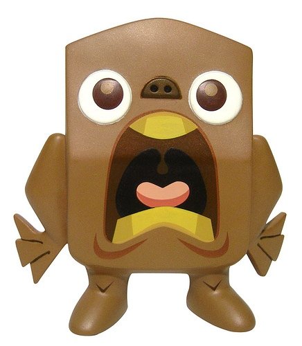 Big Mouth Dookie-Poo figure by Manny Galan , produced by Chaotic Unicorn . Front view.
