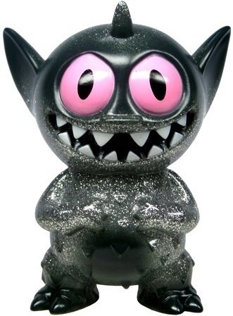 Power Mister - Clear Grey Glitter, SDCC 12 figure by David Horvath X Sun-Min Kim, produced by Super7. Front view.