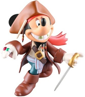 Mickey Mouse as Jack Sparrow - UDF No.150 figure by Disney, produced by Medicom Toy. Front view.