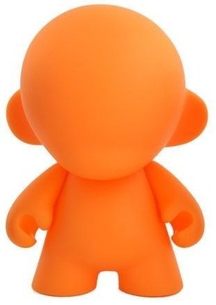 Mini Munny - Orange DIY  figure, produced by Kidrobot. Front view.