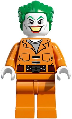 Joker figure by Dc Comics, produced by Lego. Front view.
