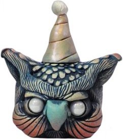 Party Owl - Red, White and Blue figure by Scribe. Front view.