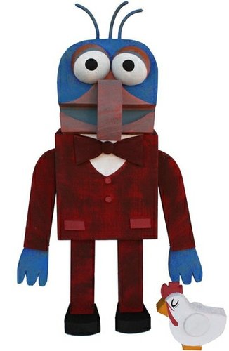 Gonzo figure by Amanda Visell, produced by Switcheroo. Front view.