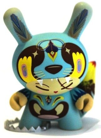 Wolf figure by Supakitch, produced by Kidrobot. Front view.