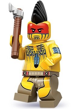 Tomahawk Warrior figure by Lego, produced by Lego. Front view.