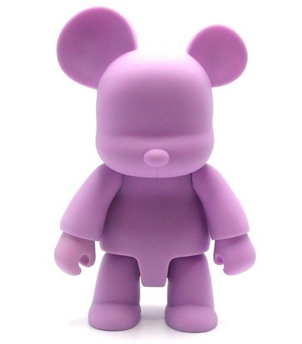 Bear Qee - Purple GID DIY figure, produced by Toy2R. Front view.