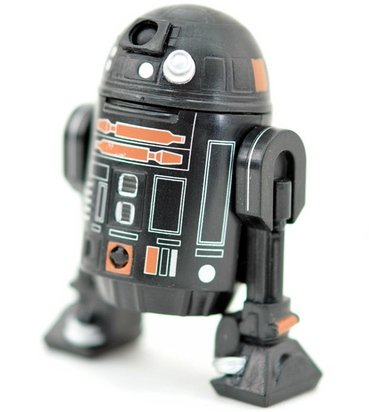 R2-Q5 (2-legged) - Secret figure by Lucasfilm Ltd., produced by Medicom Toy. Front view.