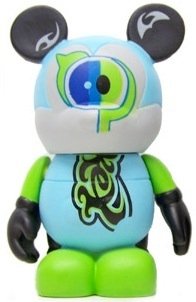 Graffiti Mickey figure by Chad Miller, produced by Disney. Front view.