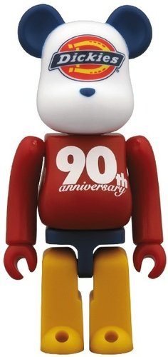 Dickies 90th Anniversary Be@rbrick 100% - Logo figure, produced by Medicom Toy. Front view.