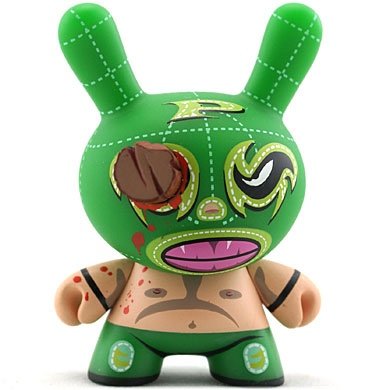 Luchador  figure by Mocre, produced by Kidrobot. Front view.
