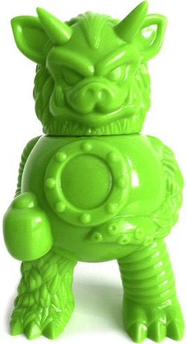 Partyball - Unpainted Green, LB 11 figure by Paul Kaiju, produced by Super7. Front view.