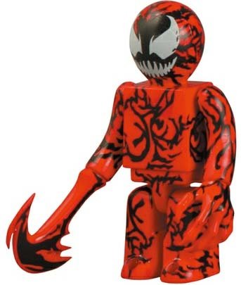 Carnage figure by Marvel, produced by Medicom Toy. Front view.