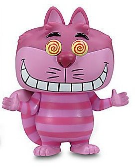 Cheshire Cat figure by Disney, produced by Funko. Front view.