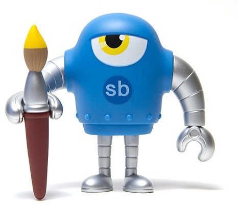 Sketchbot figure by Steve Talkowski, produced by Solid. Front view.