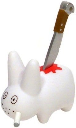 Stabby figure by Frank Kozik, produced by Kidrobot. Front view.