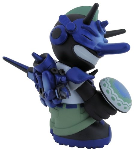 Kidrobot Mascot 08 - Tengu Blue   figure by Damon Soule, produced by Kidrobot. Front view.
