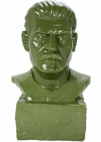Smokin Joe Dzhugashvili Stalin Bust - Überbot Edition figure by Frank Kozik, produced by Ultraviolence. Front view.