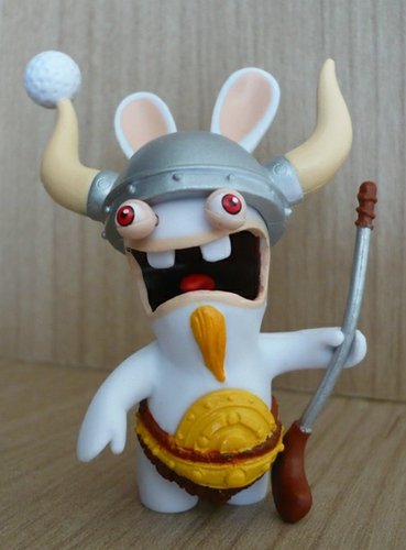 Viking Golf Rabbid figure by Ubiart Toyz, produced by Ubisoft. Front view.