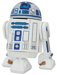 R2-D2 (3-legged) figure by Lucasfilm Ltd., produced by Medicom Toy. Front view.