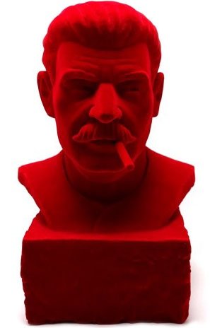 Smokin Joe Dzhugashvili Stalin Bust figure by Frank Kozik, produced by Ultraviolence. Front view.