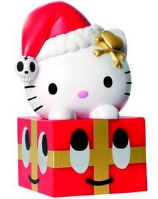 Surprise Gift Kitty figure by Simone Legno (Tokidoki), produced by Sanrio. Front view.