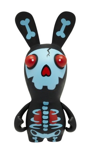 Black Skeleton Rabbid figure by Ubiart Toyz, produced by Ubisoft. Front view.