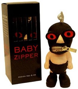 Baby Zipper figure by You & Me, produced by The Original Cha Cha. Front view.