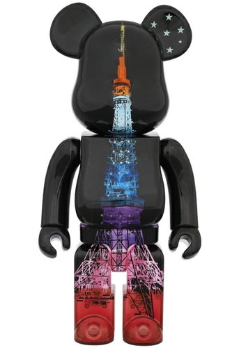 Tokyo Tower Be@rbrick 400% - Diamond Veil Ver. figure, produced by Medicom Toy. Front view.