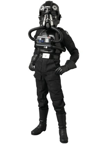 TIE-FIGHTER PILOT (Black 3 Backstabber) - Real Action Hero (RAH) No.631 figure by Lucasfilm Ltd., produced by Medicom Toy. Front view.
