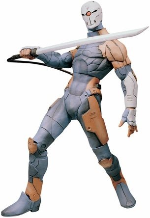 Cyborg Ninja (Grey Fox/Frank Jager) figure by Todd Mcfarlane, produced by Mcfarlane Toys. Front view.
