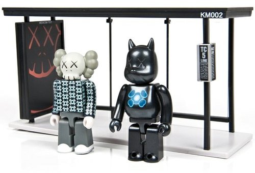 KAWS Bus Stop Kubrick - Set 2 figure by Kaws, produced by Medicom Toy. Front view.