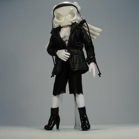 Rick Owens figure by Huck Gee, produced by Kidrobot X Barneys New York. Front view.